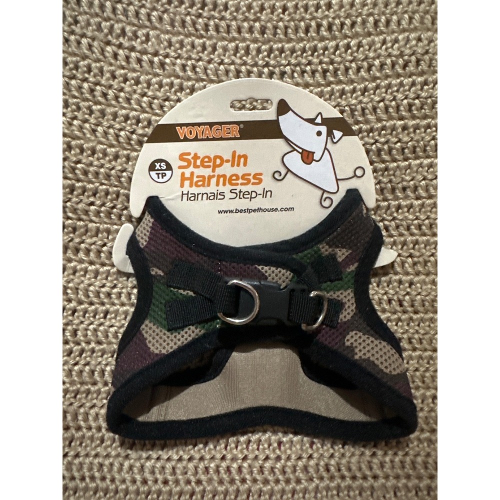 Voyager Step-In Harness Camouflage Mesh Pet Vest XS Green Brown Camo